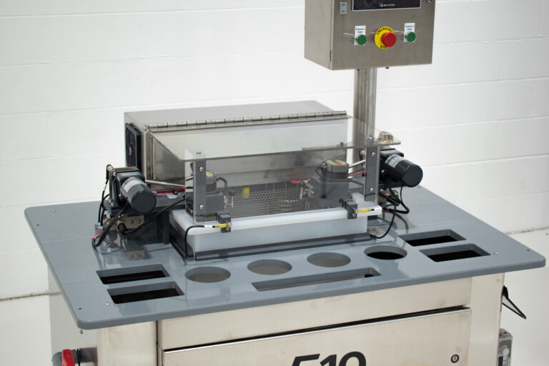 Typical countertop and tooling for an SDC custom EP10 electropolishing machine.