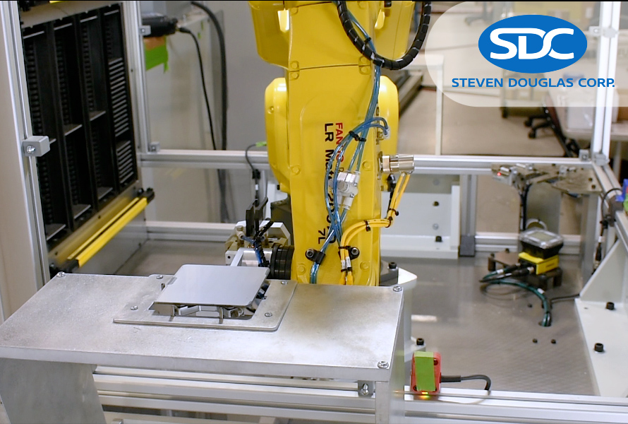 Energy industry mini video thumbnail showing robot handling solar panel coupon