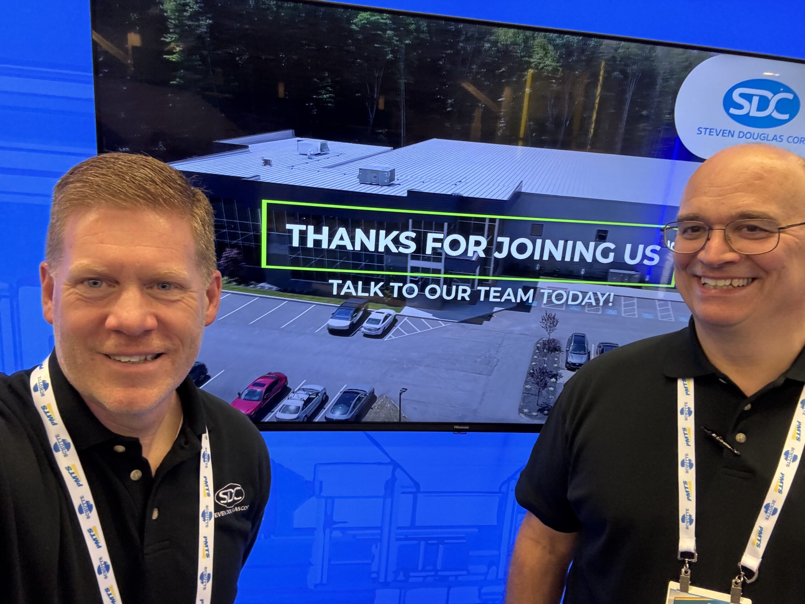 Two of the SDC team thanking everyone for joining us at PMTS