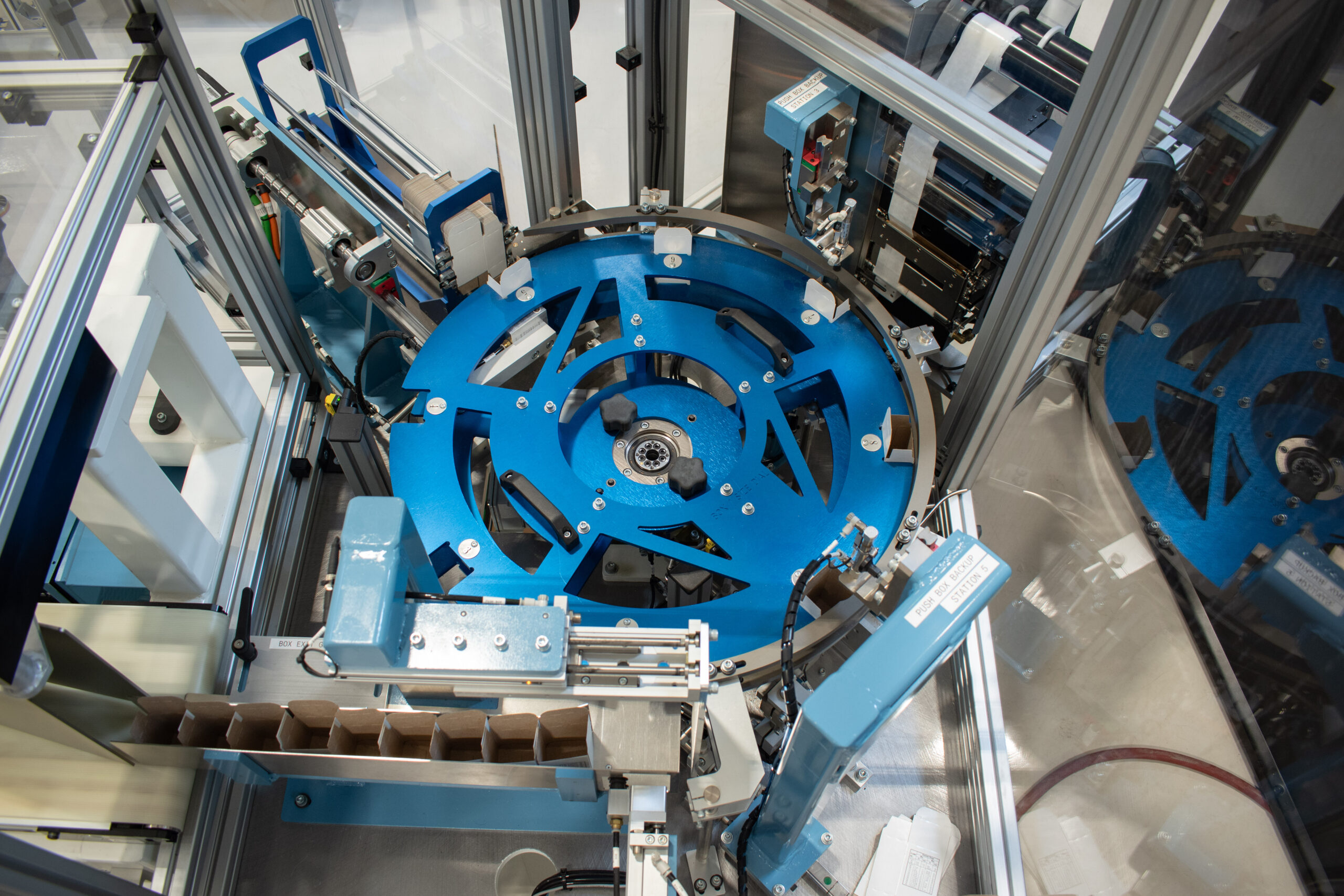 Box size 1 dial on a custom SDC rotary cartoning machine