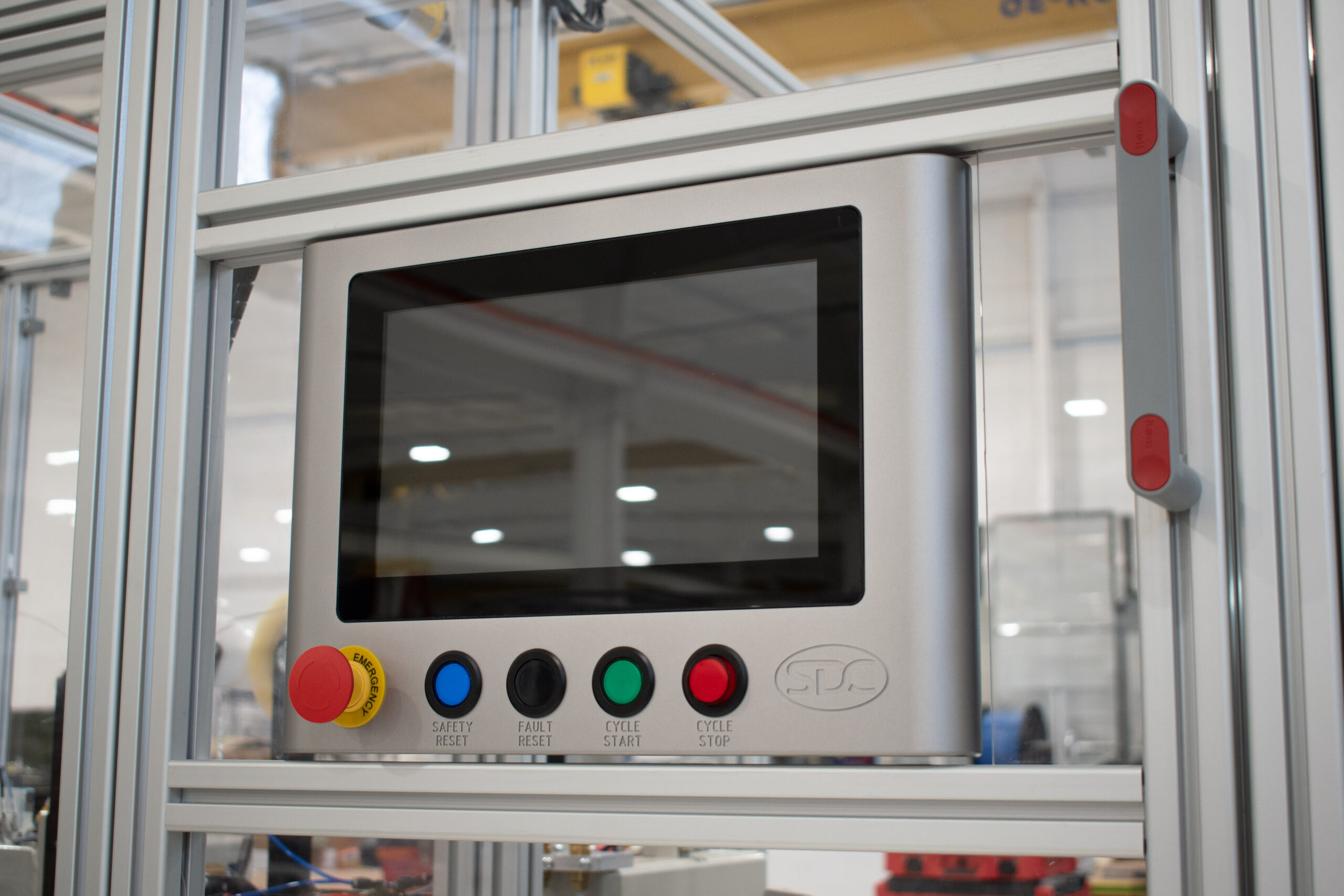 Ignition software on SDC's new HMI frame design flush mounted into the machine guarding