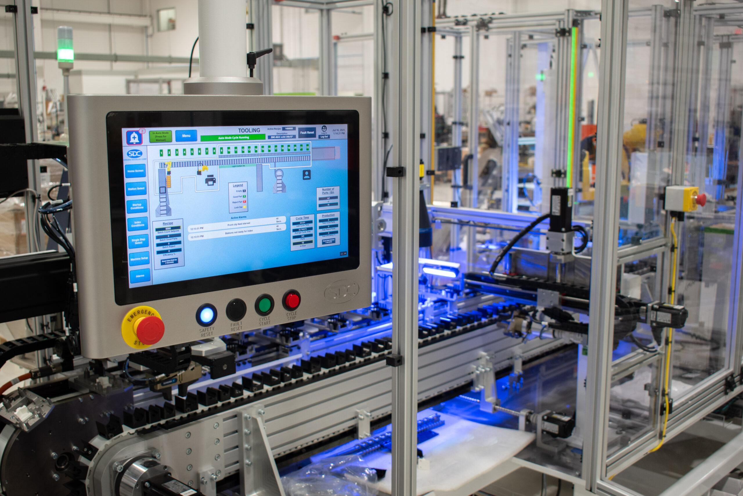 Ignition software on SDC's sleek new HMI design integrated onto an automated machine