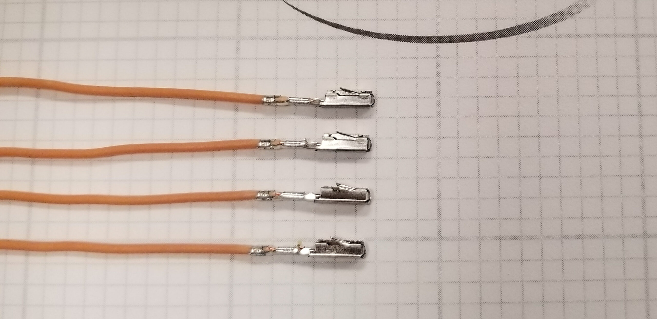 Wire crimping close-up