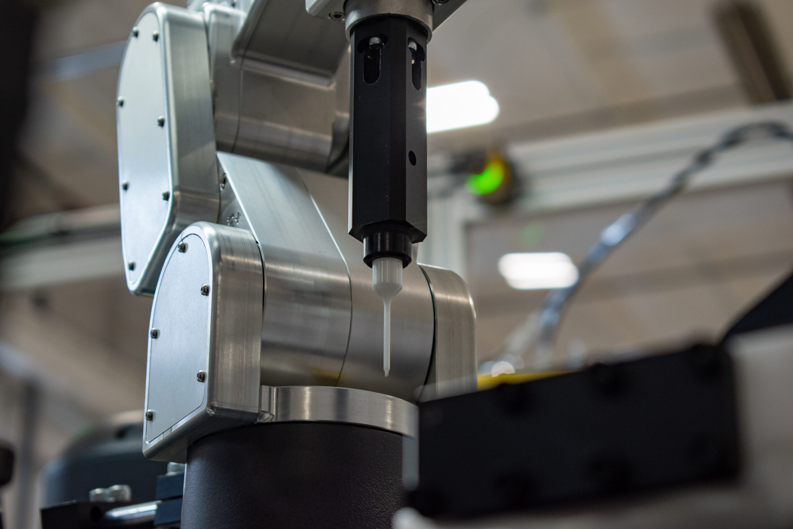 Close-up of the ceramic microscopic screwdriver on the Mecademic robot