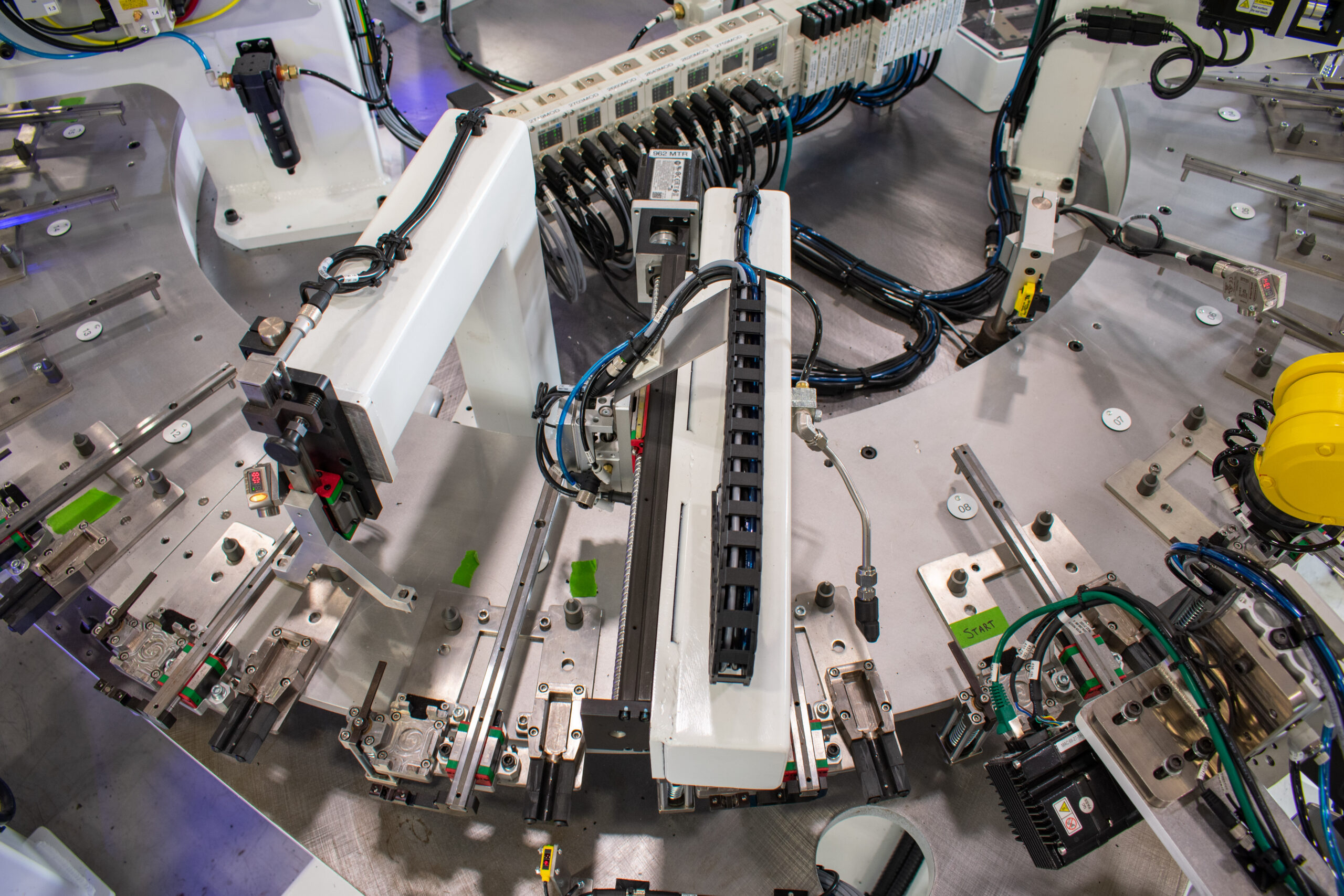 Top down view of half of an SDC Indexing Ring with custom tooling
