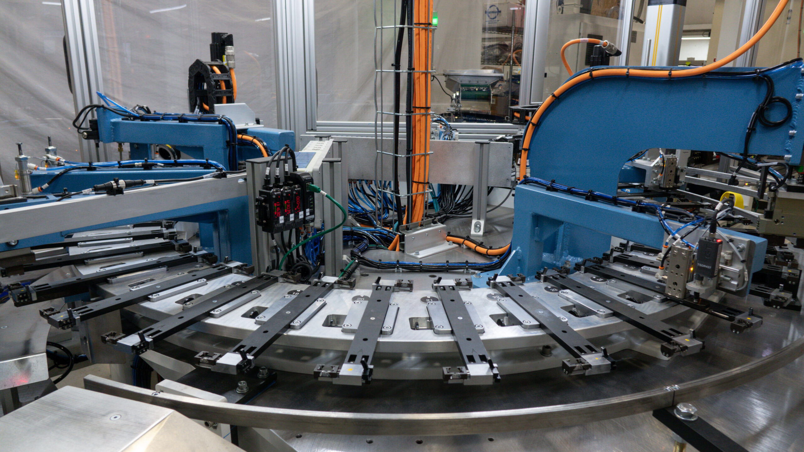 Side angle of an SDC Indexing Ring with custom tooling for hose clamp forming
