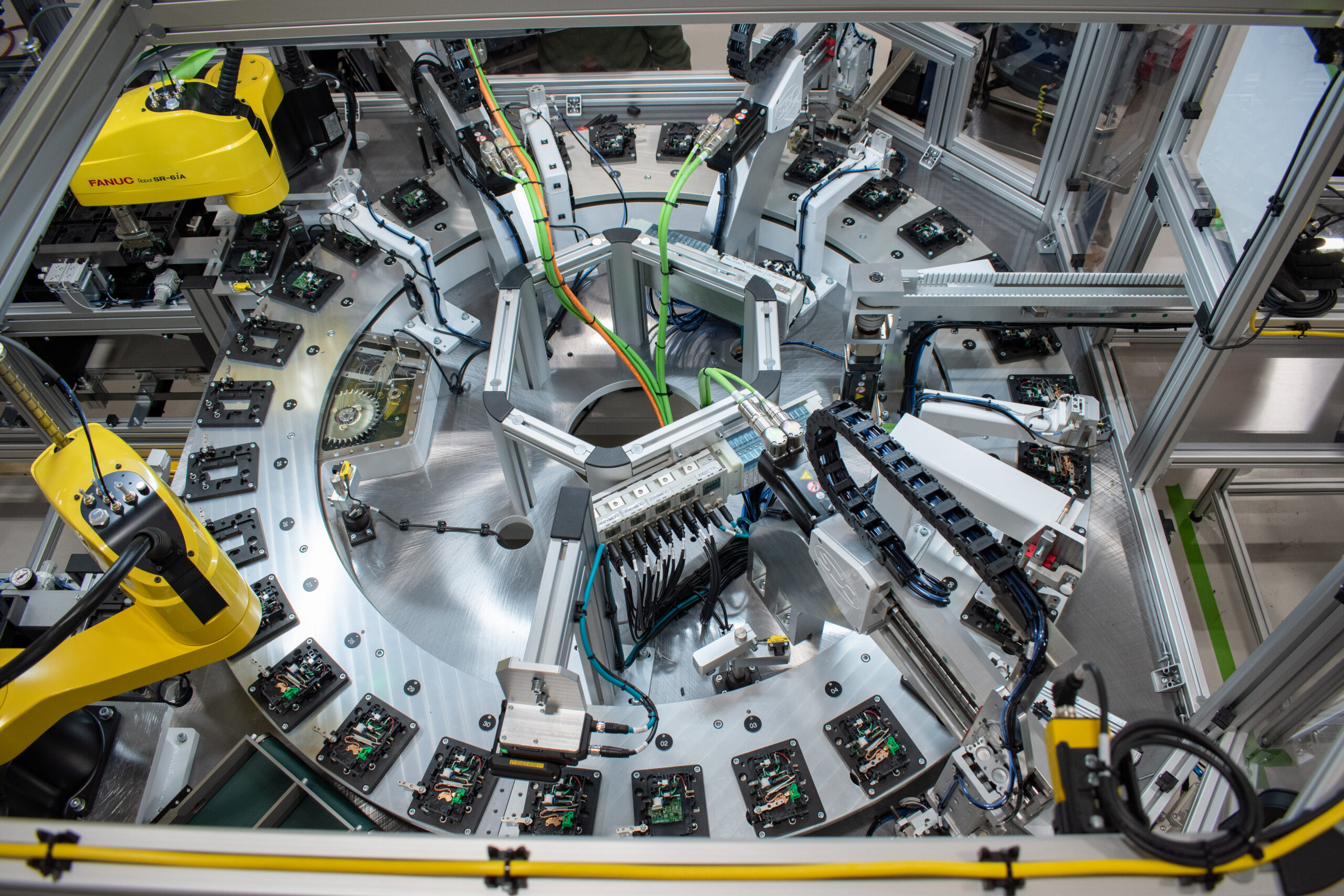 Overhead view of an SDC Indexing Ring on a circuit breaker assembly machine
